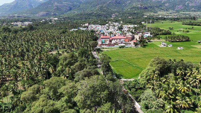 Aerial drone footage of entire Courtallam-Tenkasi district.
