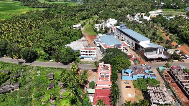 This high-angle shot symbolizes the cultural heart of rural India. The temple represents tradition and community