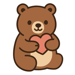 Teddy bear holding heart