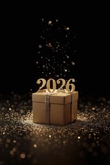 Chic New Year 2026 celebration in black and gold tones &mdash; modern, stylish, and timeless