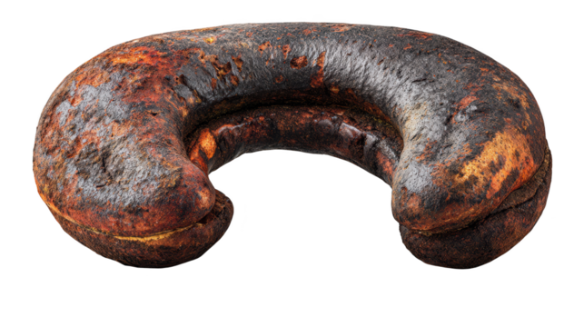 Large rusty metal object shows extensive surface corrosion surface reveals heavy rust degradation and weathered appearance