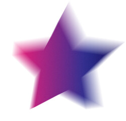 A vibrant star with a gradient of pink, purple, and blue, creating a modern and eyecatching design isolated on transparent background perfect for adding a touch of creativity and energy to any project