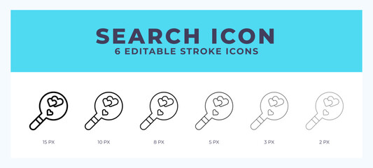 Search icon symbol. Outline. Lineal icon with editable stroke.