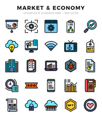 Market & Economy web icons in Lineal Color style.