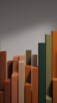 Abstract rendered bar graph in warm tones, set against a gradient background