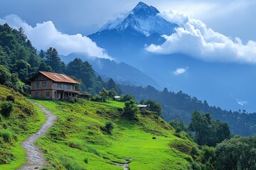 Fototapeta premium Muslim man and woman praying together in a quiet mosque.