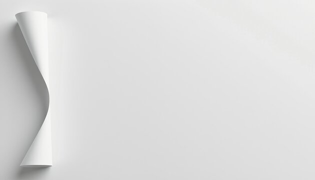 A digital rendering of a roll of paper partially unfurled against a white background with a subtle gradient from light to dark gray at the bottom.