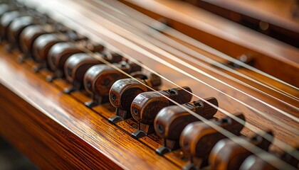 Naklejka premium Close-up of a traditional string instrument