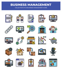 Collection of 25 Business Management Icons: Streamline Your Workflow
