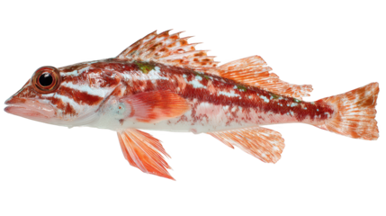 Vibrant red and white fish displays striking colors fish has striking red and white markings on its body
