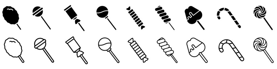 Candy icon vector set. sweet illustration sign collection. christmas symbol.