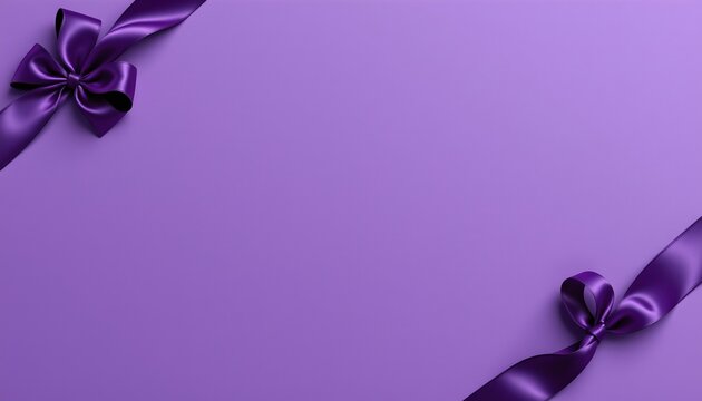 A purple surface with a purple bow, positioned centrally and slightly to the right, creating a sense of balance and elegance.