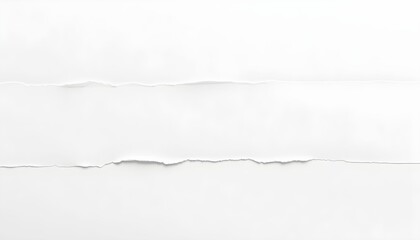 Obraz premium Close-up of torn white paper, showing rough edges and subtle texture, creating an abstract and minimalist composition.