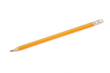 Isolated pencil on a white background. Top view