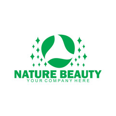 circular green leaf vector logo