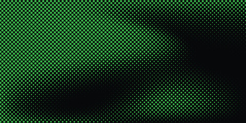 texture abstract green halftones background on black background. texture