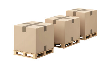 Stacked boxes on pallets ready for transport in a warehouse or storage facility