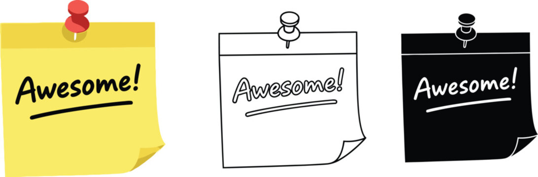 Awesome sticky note vector illustration set for designers