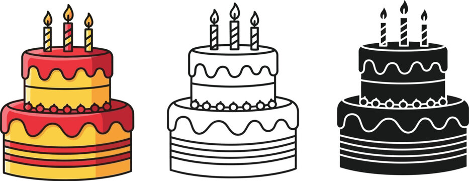 Birthday cake vector illustration party celebration design