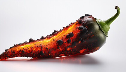 Hot chili pepper. On a white