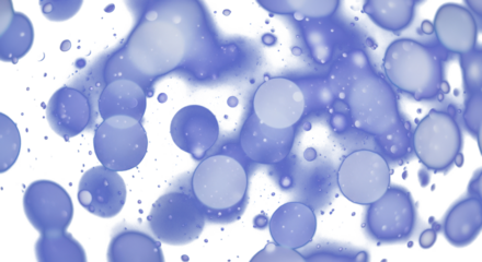 Blue and violet bokeh abstract blur with grain and glowing highlights, cinematic dreamy photography style. clean PNG