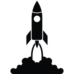 icon of a rocket launching  representing startup g