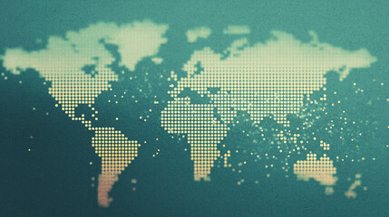 Digital World Map — Global Technology and Data Network Background, connected light points tech vibes