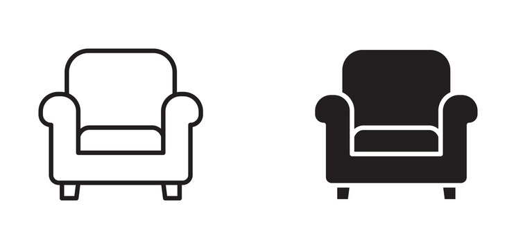 Armchair icon, sofa icon , vector illustration . 