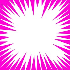 Obraz premium Vibrant pink comic explosion frame background for dynamic pop art and manga-inspired design.
