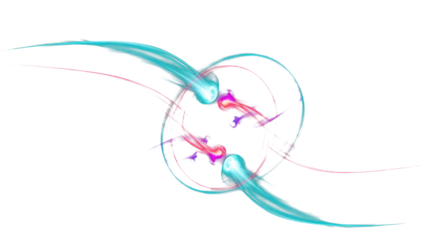 Dynamic turquoise, deep purple, and crimson light orbs floating in dark void, glowing spectrum trails, moody cinematic lighting, fine art photography style clean PNG