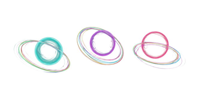 Dynamic turquoise, deep purple, and crimson light orbs floating in dark void, glowing spectrum trails, moody cinematic lighting, fine art photography style clean PNG