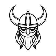 Viking helmet vector illustration