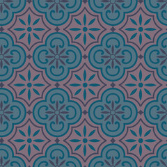 Seamless vintage, Mediterranean, Caribbean pattern wall, kitchen, bathroom, floor tile.