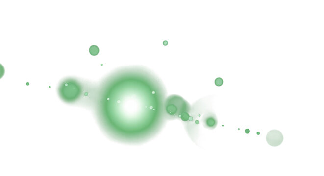 Emerald and lime green light leaks on transparent background, glowing ethereal bokeh, misty halo effect, soft light diffusion, mysterious sci-fi aura, macro lens photography style clean PNG