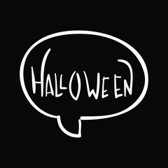 Halloween speech bubble doodle with hand-drawn text
