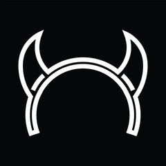 Devil horn headband outline Halloween vector