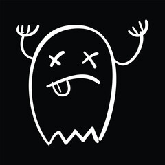 Funny dead ghost Halloween vector illustration