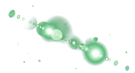Emerald and lime green light leaks on transparent background, glowing ethereal bokeh, misty halo effect, soft light diffusion, mysterious sci-fi aura, macro lens photography style clean PNG