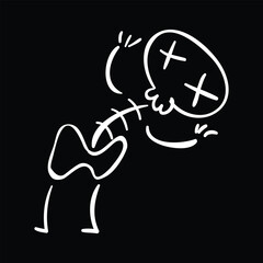 Funny skeleton Halloween vector illustration