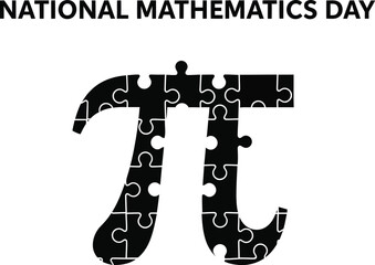 National mathematics day with a pi symbol made of puzzle pieces celebrating mathematical achievements