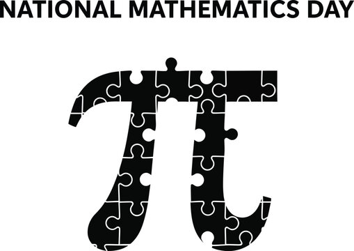 National mathematics day with a pi symbol made of puzzle pieces celebrating mathematical achievements