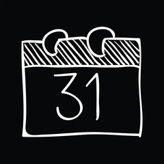 October 31 Halloween calendar vector illustration