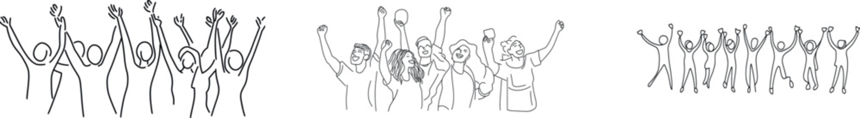 Success is illustrated by continuous drawings of interconnected family members holding hands and rising