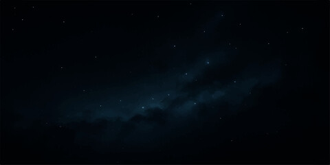 blue night sky with stars and soft clouds