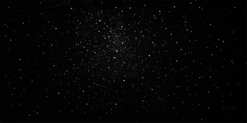 Falling snowflakes on black starry night sky abstract winter particles