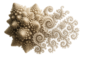 Romanesco Broccoli Fractal Nature Organic Pattern Beige Color