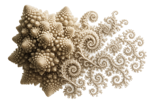 Romanesco Broccoli Fractal Nature Organic Pattern Beige Color