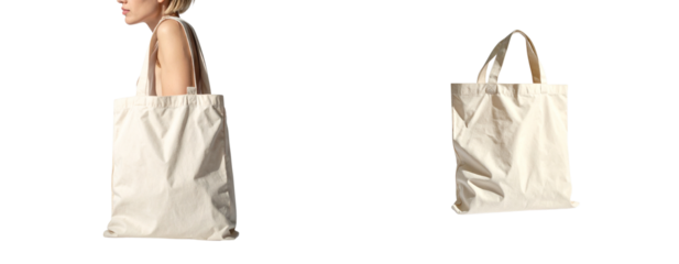 Reusable Canvas Cotton Tote Bag with Shadow Effect