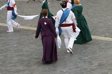 Basque folk dancers during a performance