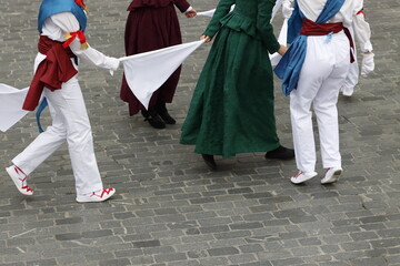 Basque folk dancers during a performance